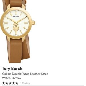 Tory Burch Collins Double Wrap Leather Watch